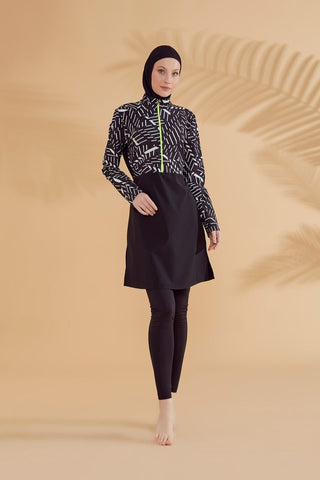 Woven Black Burkini Modest Swimwear M2326 - By Baano