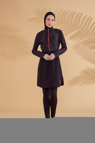 Woven Black Burkini Modest Swimwear M2324 - By Baano