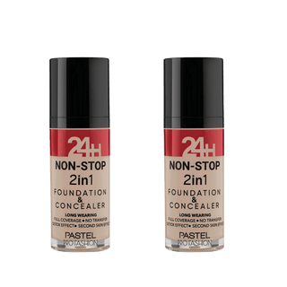 Pastel 24H Non-Stop 2in1 Foundation & Concealer - 602 Light Porcelain 2 Pack - By Baano