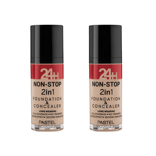 Pastel 24H Non-Stop 2in1 Foundation & Concealer - 606 Warm 2 Pack - By Baano