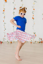 Patriotic Plaid Ruffle Twirl Skort