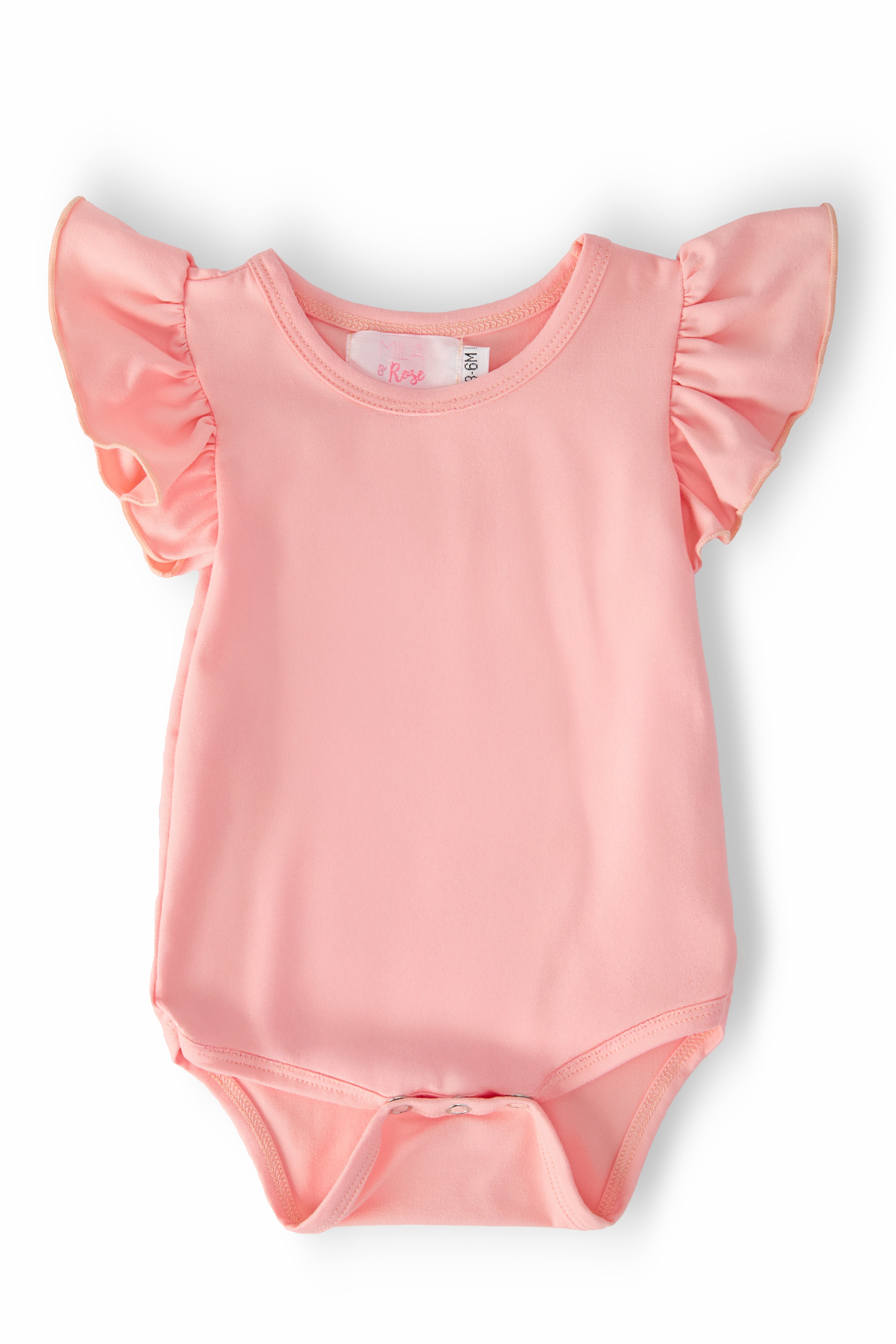 Peach S/S Flutter Bodysuit