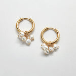 Pearl Huggie Hoop Earrings