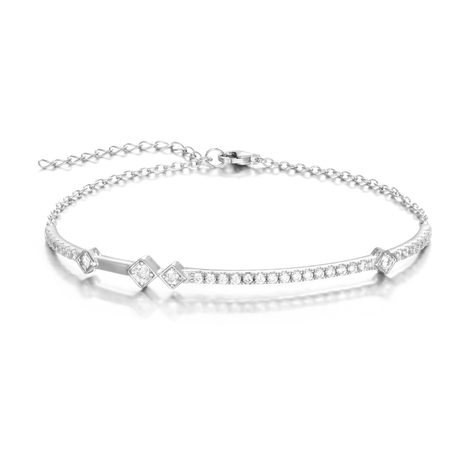Starlette's Pegasus Bracelet in Silver - Unique Half Cuff & Half Chain Design