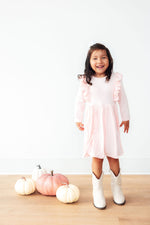 Petal Pink L/S Ruffle Twirl Dress