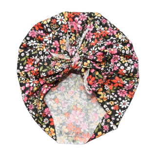 Lillian | Black Floral | Classic Headwrap