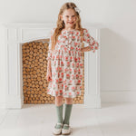 Pink Block Print Flower Dress - By Baano