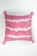 Pink Natural Dyed Shibori Tassel Pillows
