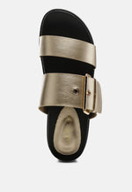 Gound Platform Lug Sole Metal Buckle Sandals