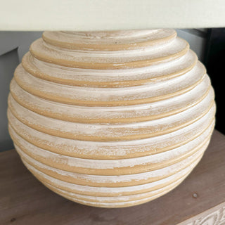 Weathered Cream Round Table Lamp Decor Steals