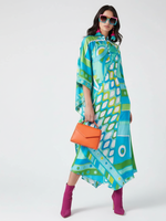 Printed Long Dress, Greenwich Village | Women - BYMANYC ® New York