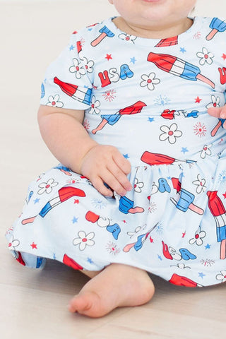 Proudly Patriotic S/S Twirl Bodysuit - By Baano