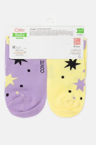 Socks Cotton Conte Happy 386 - Glam Metal - By Baano