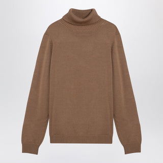 Camel Merino Wool Turtleneck Pullover - By Baano