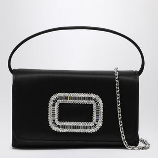 Black Satin Micro Pilgrim Bag - By Baano
