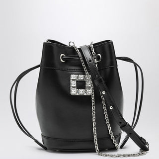 Crystal Buckle Black Calfskin Shoulder Bag – FW24