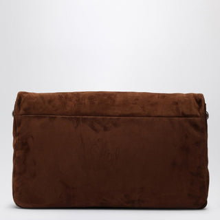 Brown Suede Viv'' Choc Leather Shoulder Bag - By Baano
