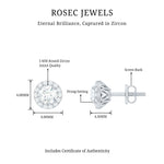 1 CT Zircon Classic Halo Stud Earrings