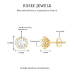 1 CT Zircon Classic Halo Stud Earrings
