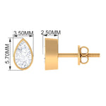 Bezel Set Diamond Tiny Stud Earrings