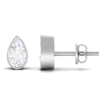 Bezel Set Diamond Tiny Stud Earrings