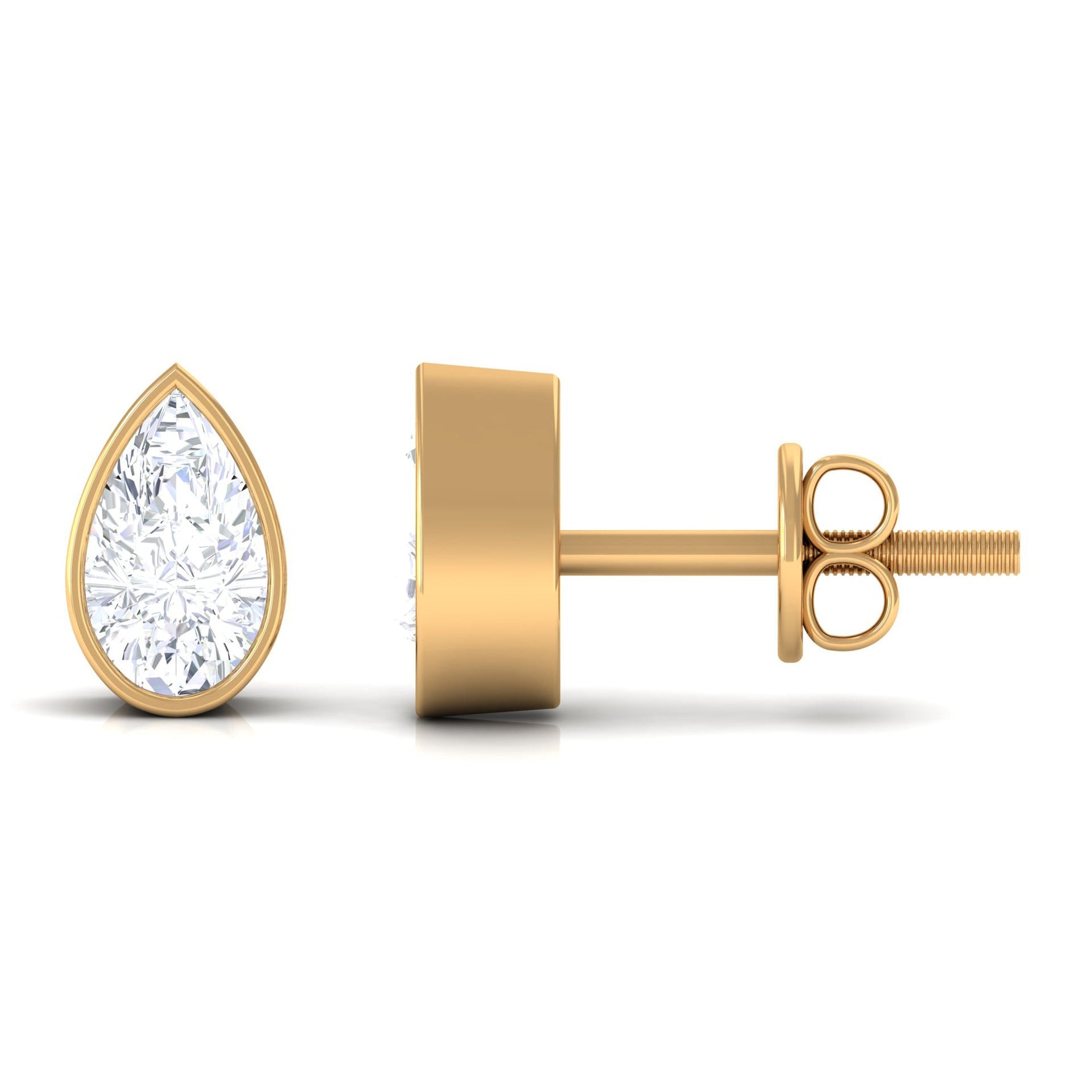 Bezel Set Diamond Tiny Stud Earrings