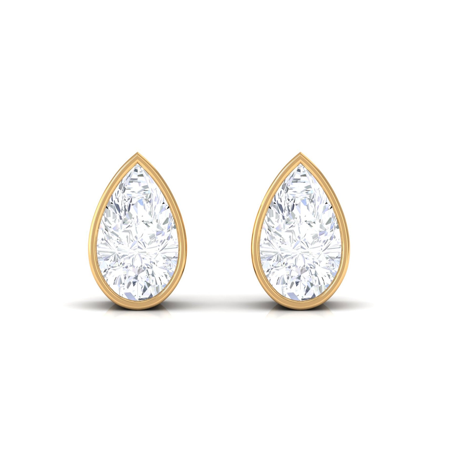 Bezel Set Diamond Tiny Stud Earrings