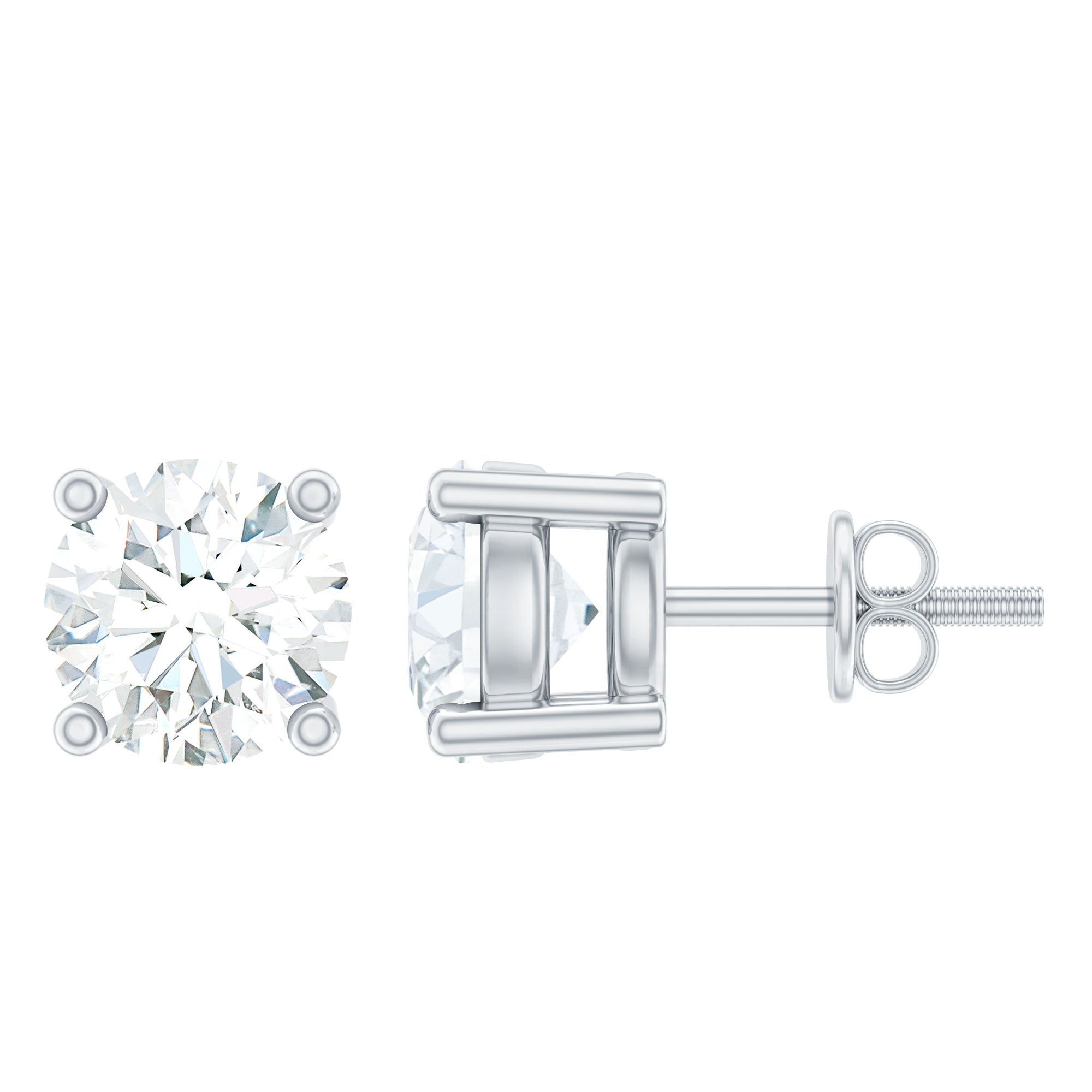 Brilliant Cut Diamond Stud Earrings in Prong Setting