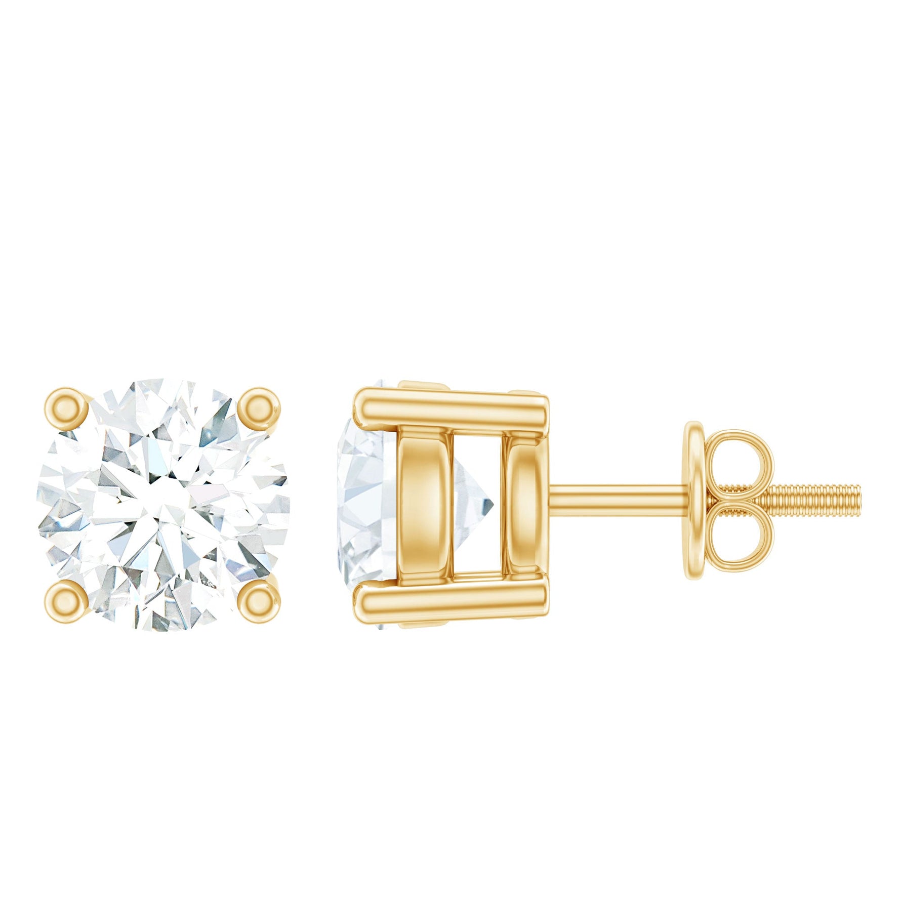 Brilliant Cut Diamond Stud Earrings in Prong Setting