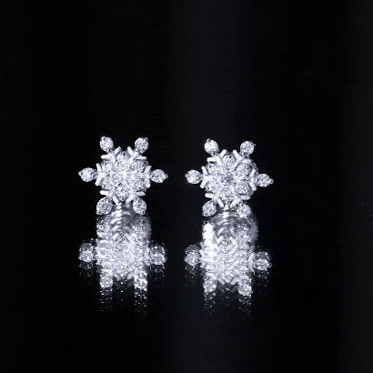 Moissanite Snowflake Stud Earrings for Her