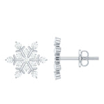 Moissanite Snowflake Stud Earrings for Her