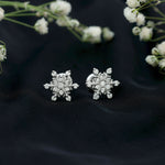 Moissanite Snowflake Stud Earrings for Her