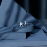 Moissanite Snowflake Stud Earrings for Her