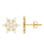 Moissanite Snowflake Stud Earrings for Her