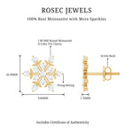 Moissanite Snowflake Stud Earrings for Her