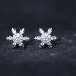 Certified Moissanite Winter Snowflake Stud Earrings