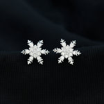 Certified Moissanite Winter Snowflake Stud Earrings