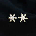 Certified Moissanite Winter Snowflake Stud Earrings