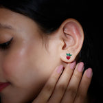 Strawberry Earrings With Lab Grown Ruby Emerald