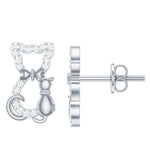 Certified Diamond Cat Stud Earrings