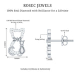 Certified Diamond Cat Stud Earrings