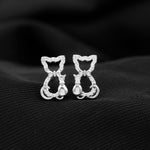 Certified Diamond Cat Stud Earrings