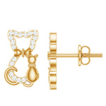 Certified Diamond Cat Stud Earrings