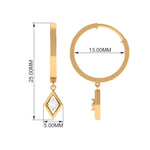 Minimal Diamond Drop Hoop Earrings with Certificate