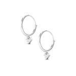 Minimal Diamond Drop Earrings with Hinged Hoop