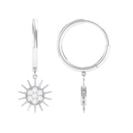 Certified Diamond Sunburst Hoop Earrings