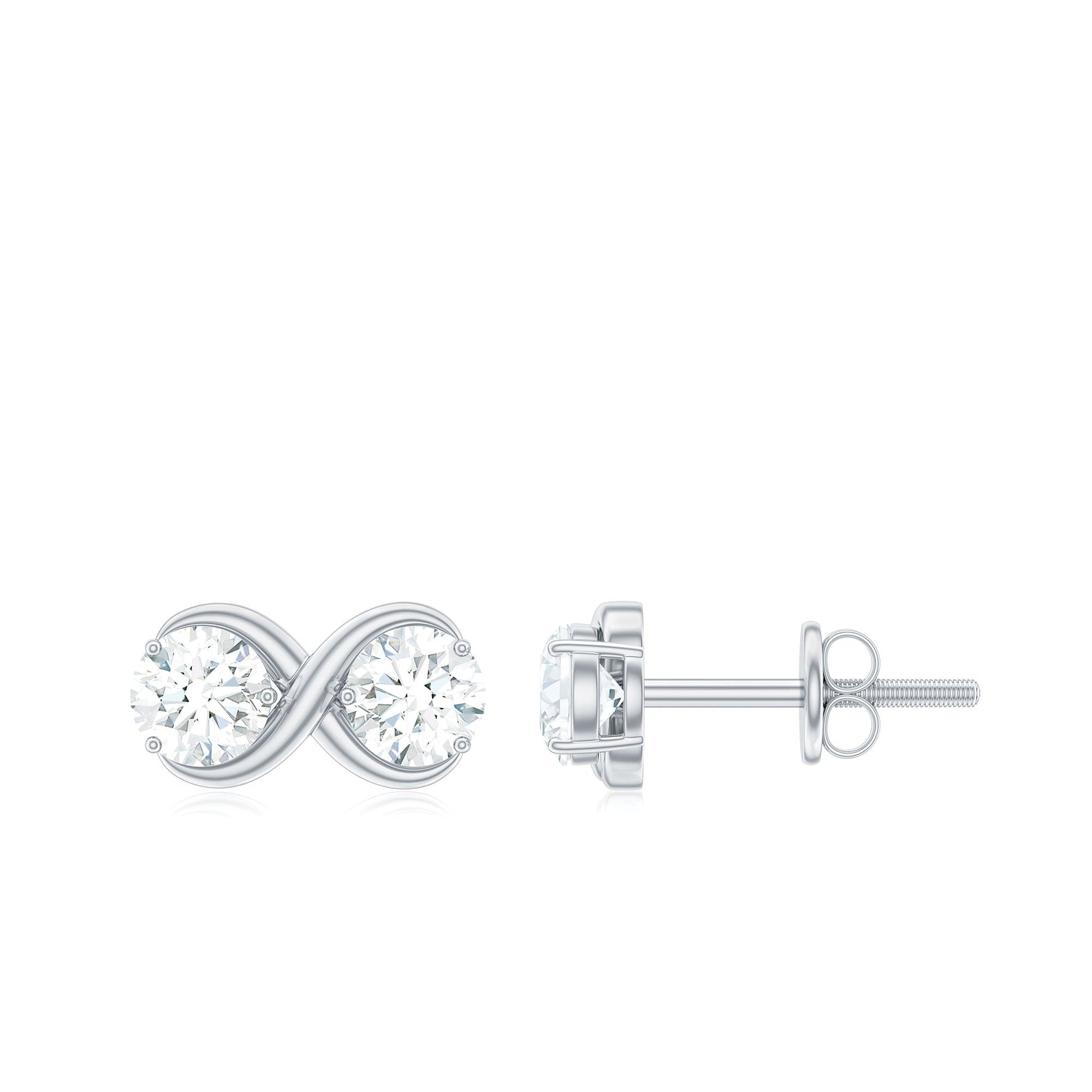 1.25 CT Certified Moissanite Infinity Stud Earrings