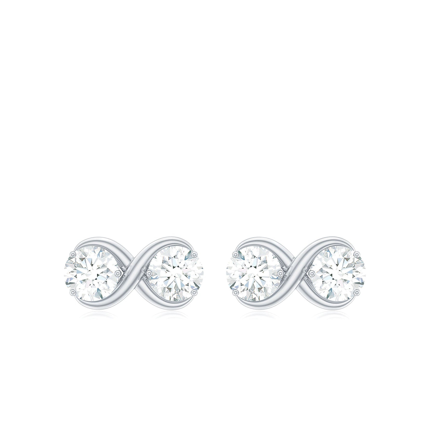 1.25 CT Certified Moissanite Infinity Stud Earrings