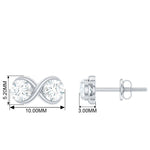 1.25 CT Certified Moissanite Infinity Stud Earrings
