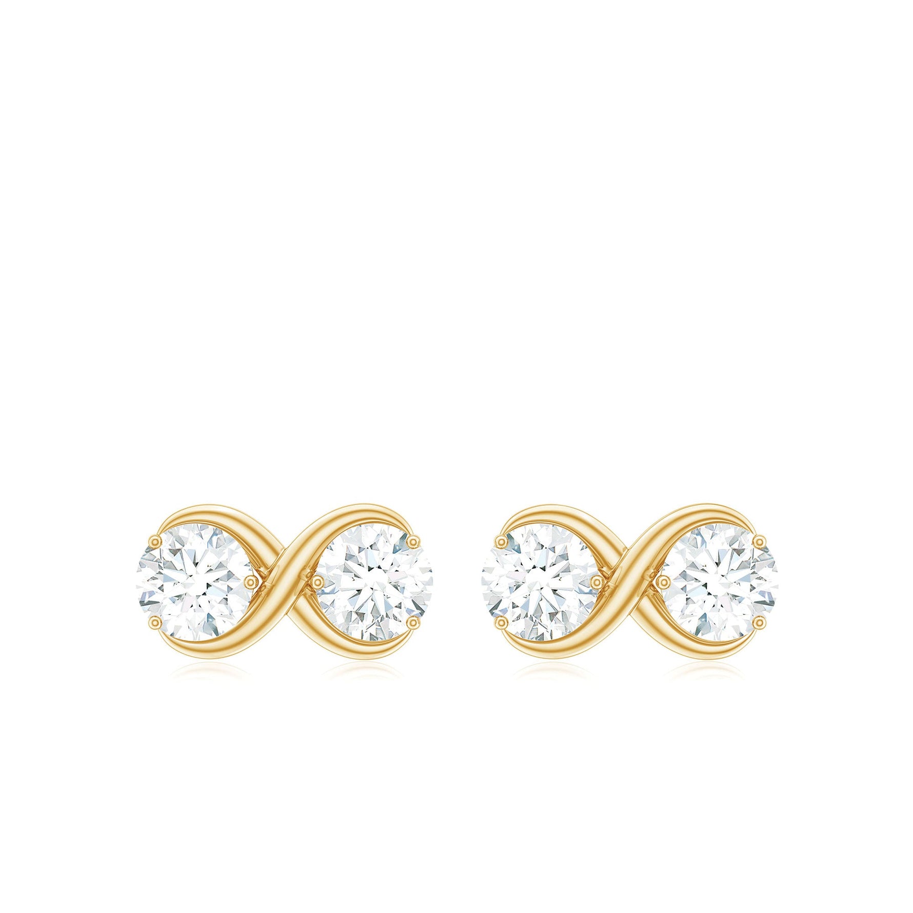 1.25 CT Certified Moissanite Infinity Stud Earrings